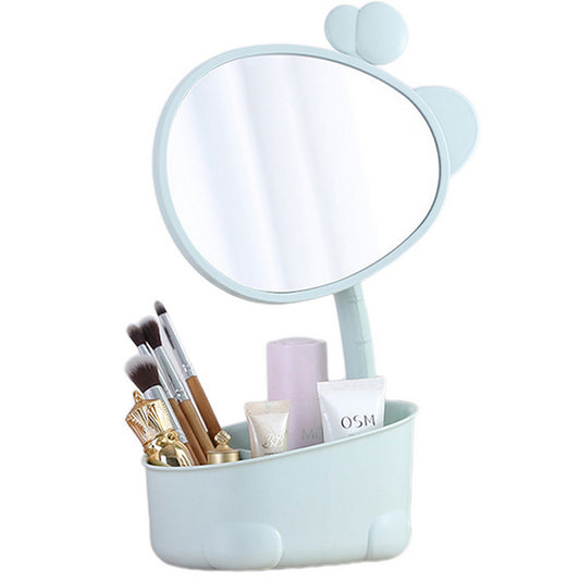 1X Makeup Mirror with Storage Blue