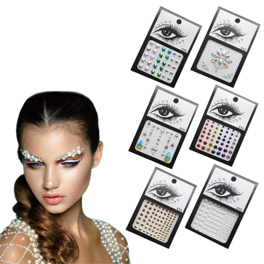 12 Sheets Adhesive Body Face Gems Rhinestone Stickers