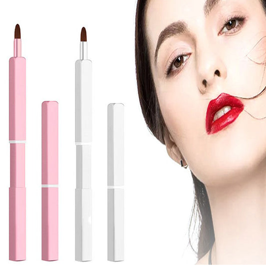 2Pcs Portable Lip Brush Silver and Pink