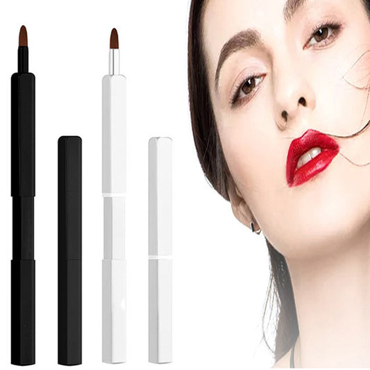 2Pcs Portable Lip Brush Silver and Black