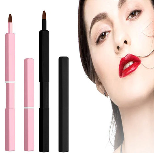 2Pcs Portable Lip Brush Black and Pink