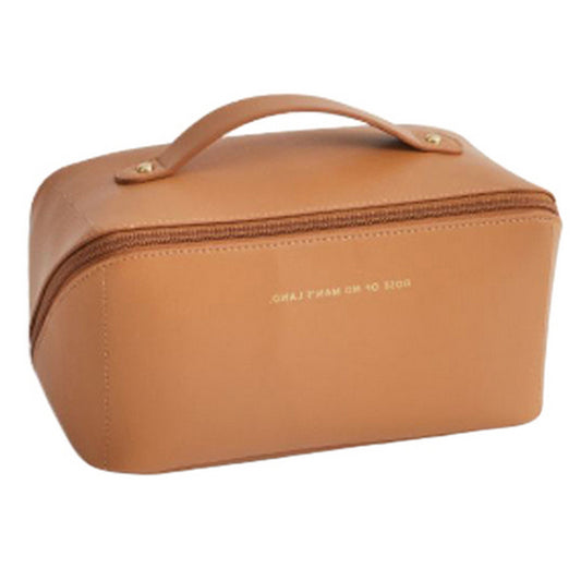 PU Leather Travel Toiletry Bag Makeup Bag Coffee