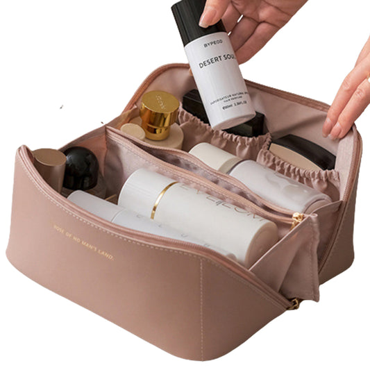 PU Leather Travel Toiletry Bag Makeup Bag Pink