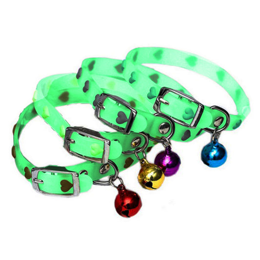 4Pcs Luminous Silicone Pet Collar Heart Print