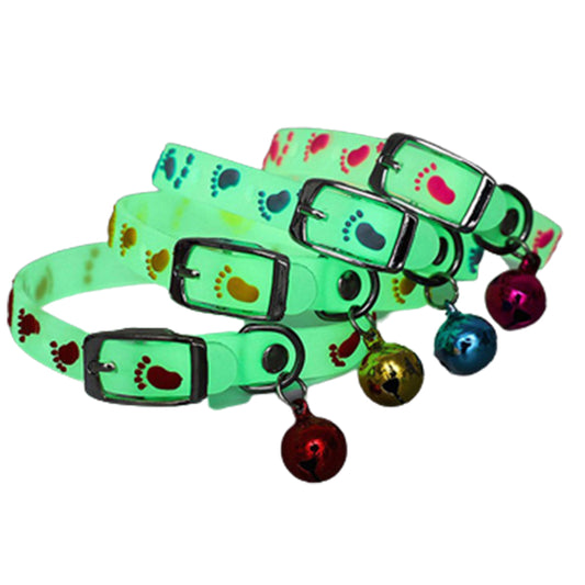 4Pcs Luminous Silicone Pet Collar Footprint