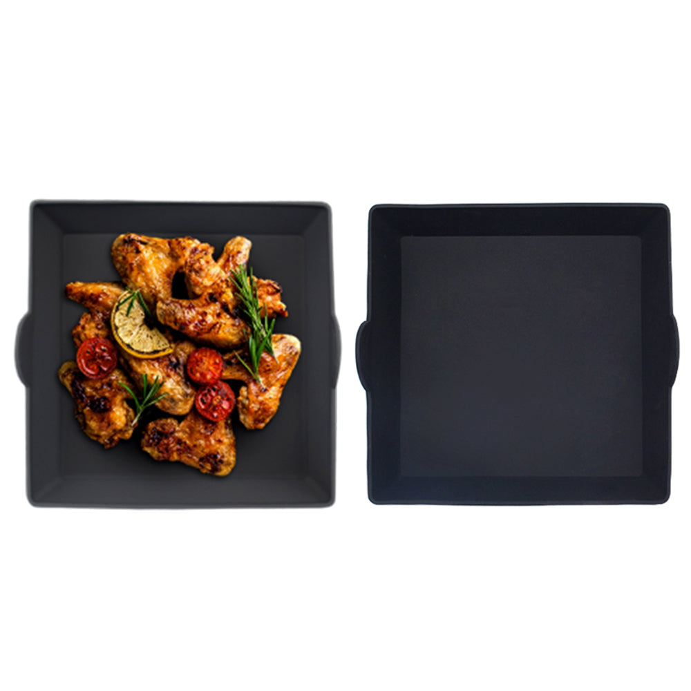 2Pcs Square Nonstick Silicone Sheet Pan Dividers Black