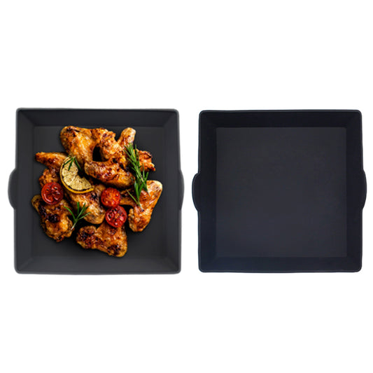 2Pcs Square Nonstick Silicone Sheet Pan Dividers Black