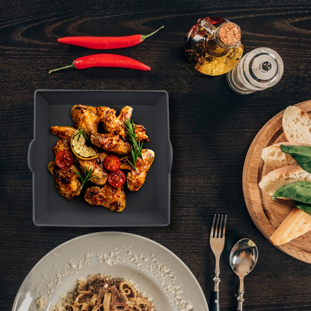 2Pcs Square Nonstick Silicone Sheet Pan Dividers Black