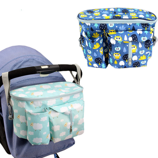 2Pcs Baby Diaper Storage Bag Nappy Bag Suitable for Stroller Green Navy Blue