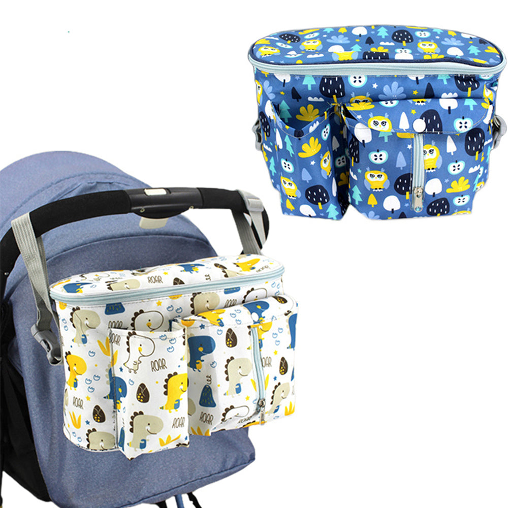 2Pcs Baby Diaper Storage Bag Nappy Bag Suitable for Stroller White Navy Blue