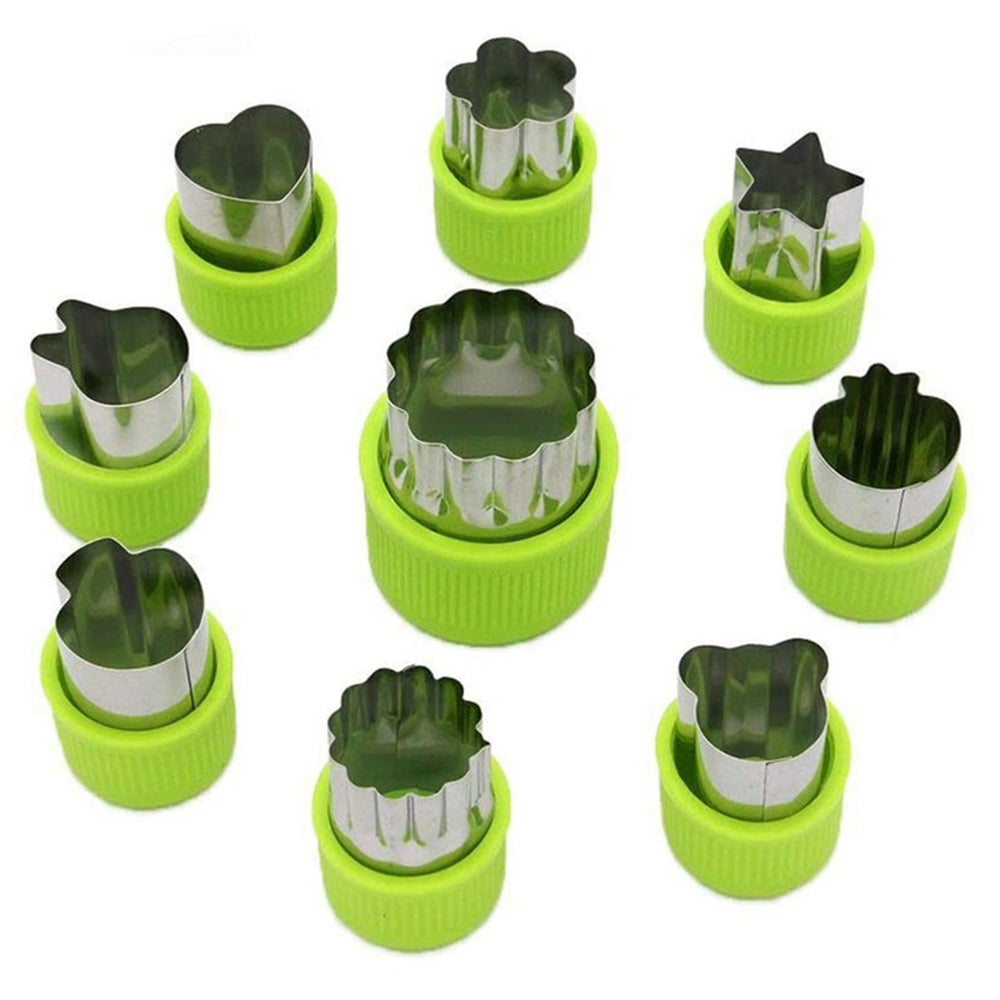 Set of 10Pcs Stainless Steel Cookie Cutters Baking Mould Green
