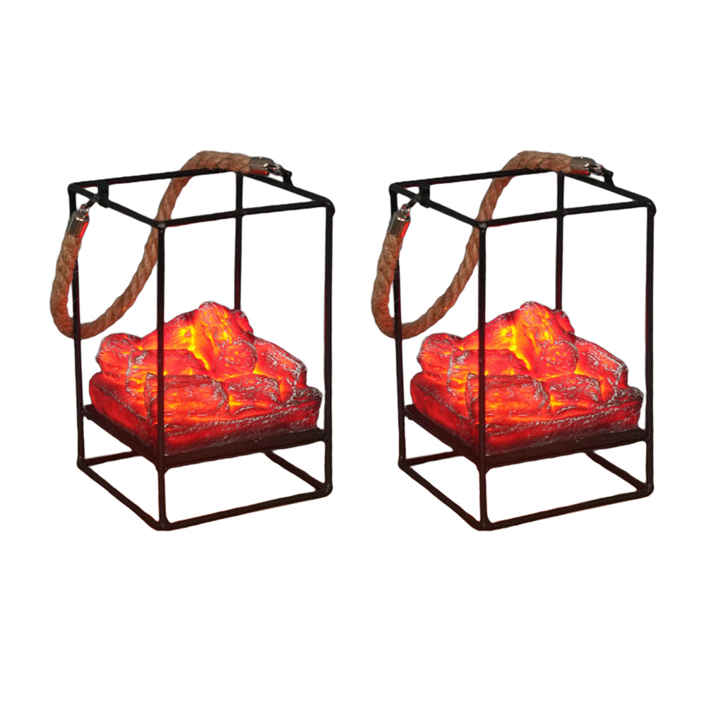 Portable Flameless Charcoal Fireplace Light Small Size