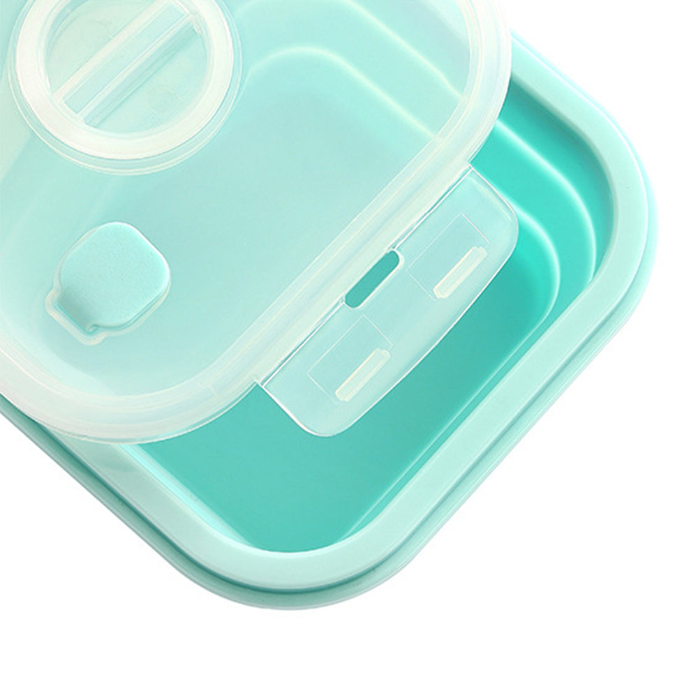 2X 2 Compartments Collapsible Silicone Lunch Box