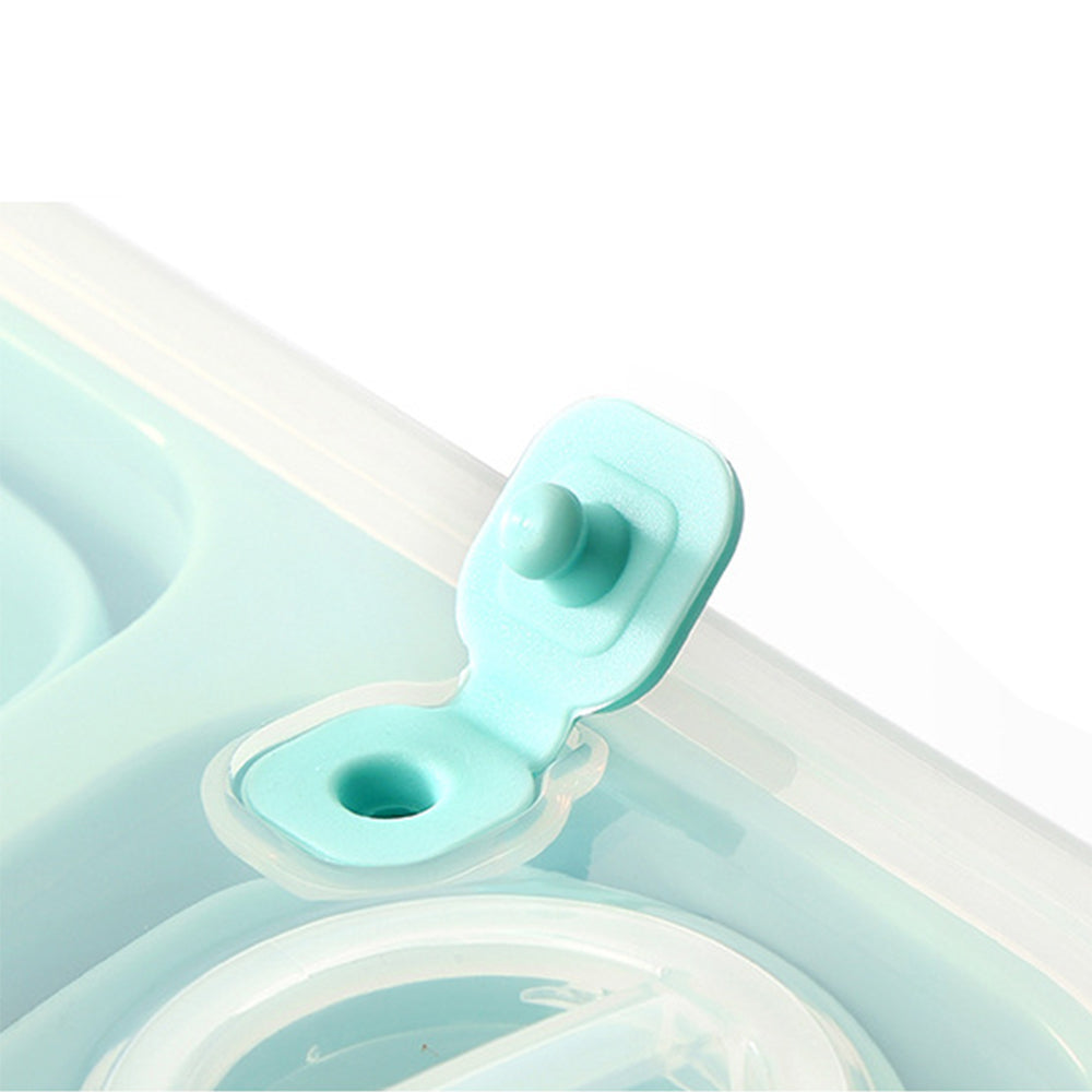 2X 2 Compartments Collapsible Silicone Lunch Box