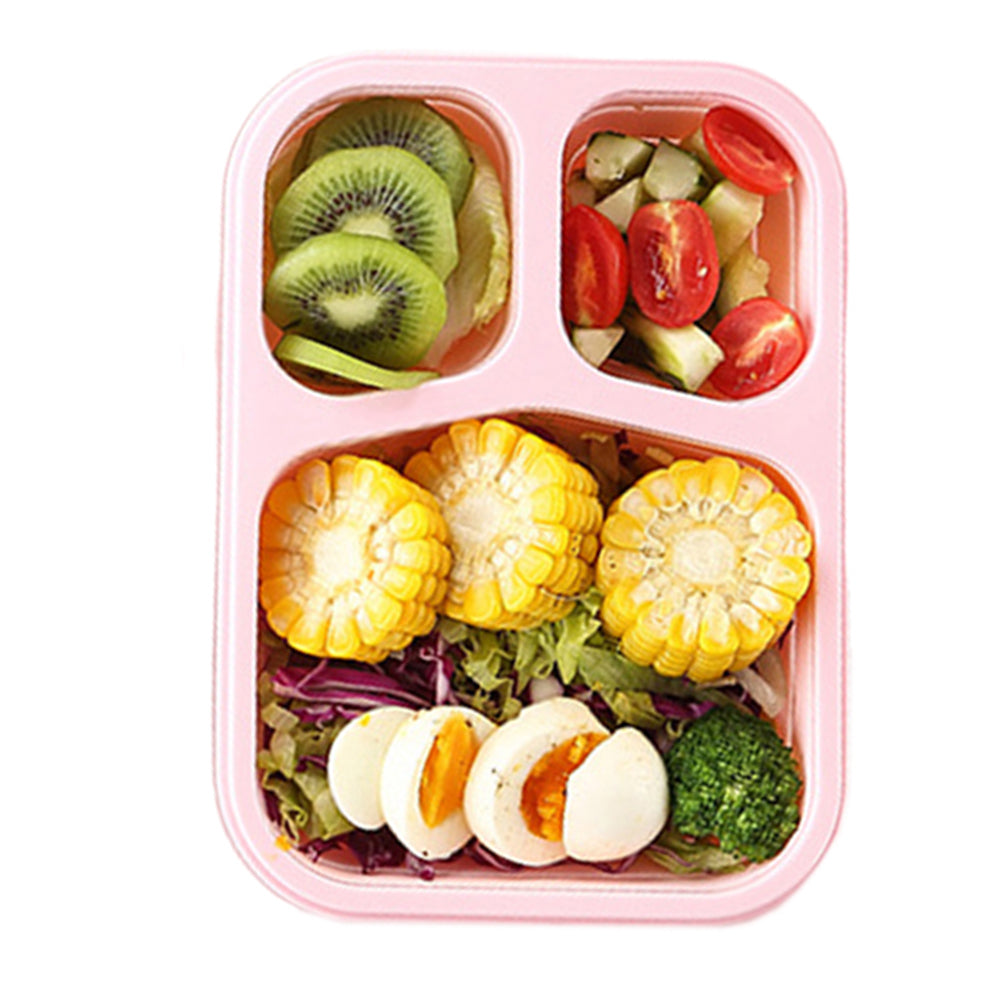 2X 3 Compartments Collapsible Silicone Lunch Box