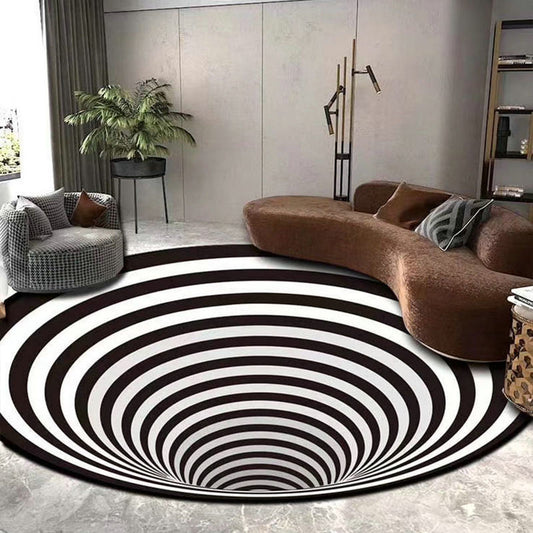 120cm Round 3D Vortex Optical Illusion Rug Style 2