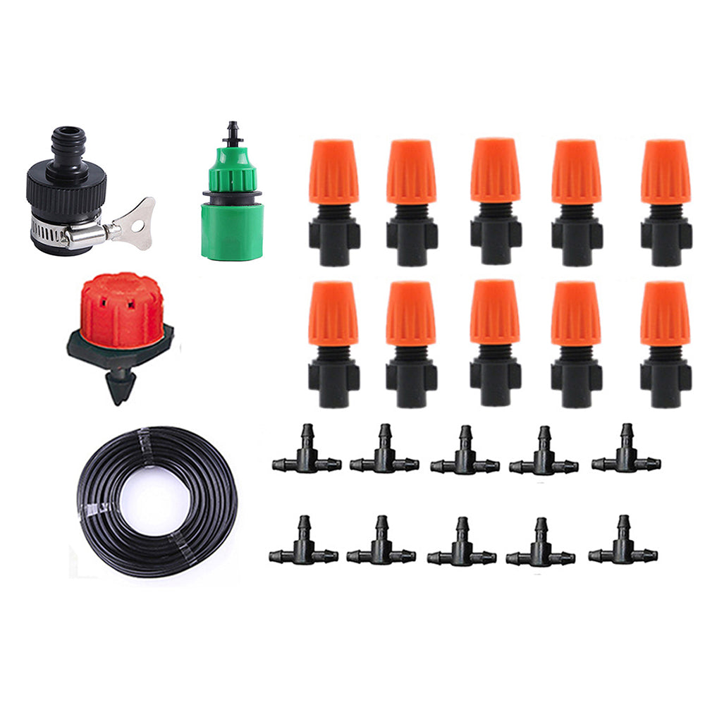 Two Set Misting Cooling System Kit with Adjustable Nozzle Sprinkler Outdoor Mister Water Irrigation System