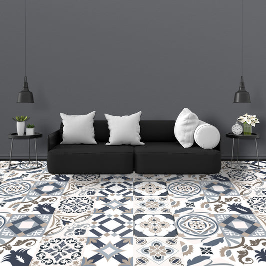 20Pcs PVC 10x10cm Peel and Stick Floor Tiles Style 3