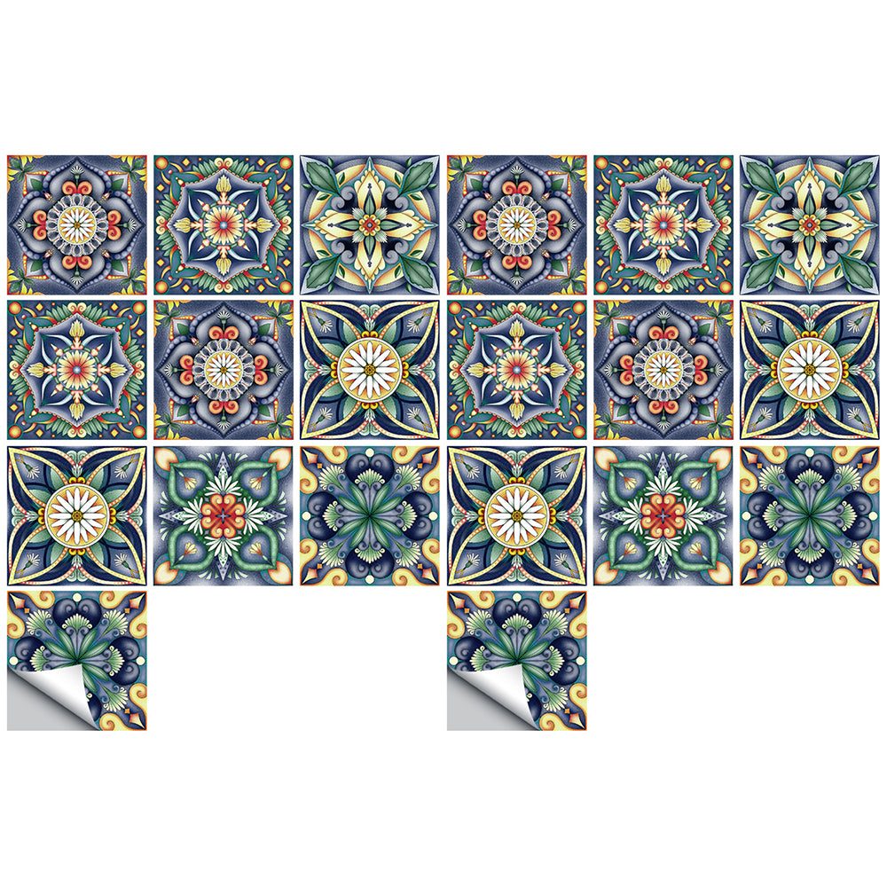 20Pcs PVC 10x10cm Peel and Stick Floor Tiles Style 5