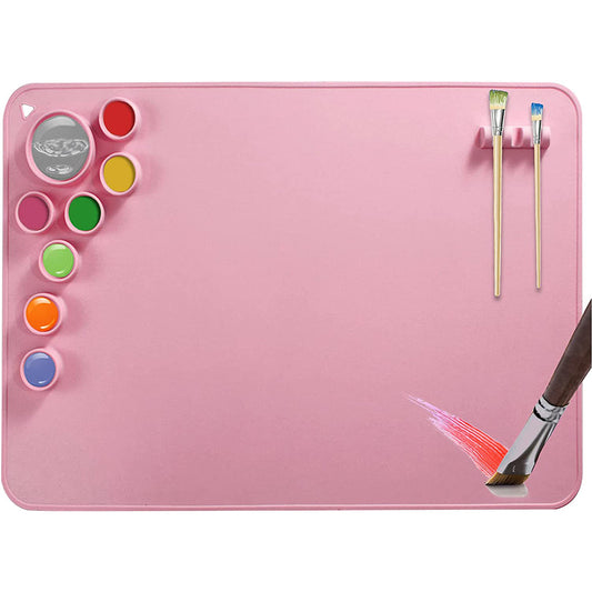 2X Silicone DIY Kids Graffiti Painting Mat Doodle Pad Pink