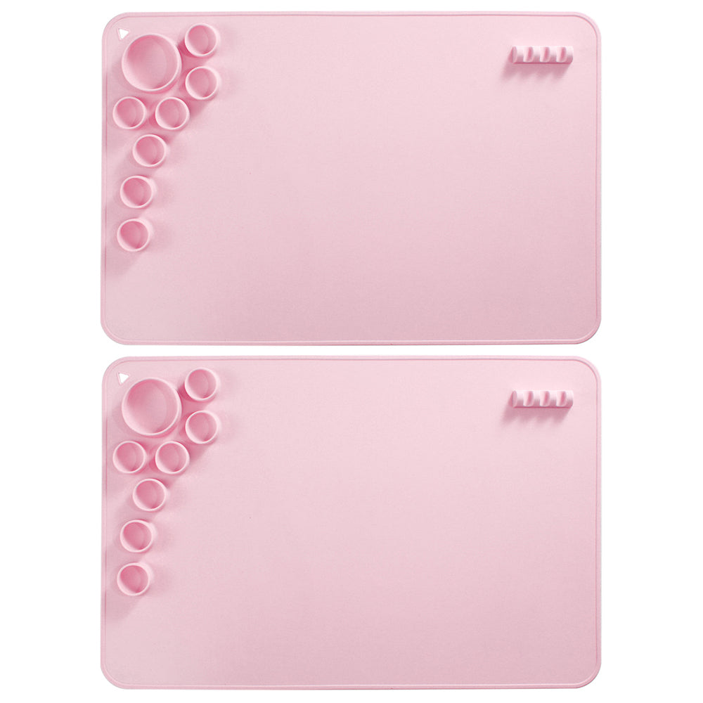 2X Silicone DIY Kids Graffiti Painting Mat Doodle Pad Pink