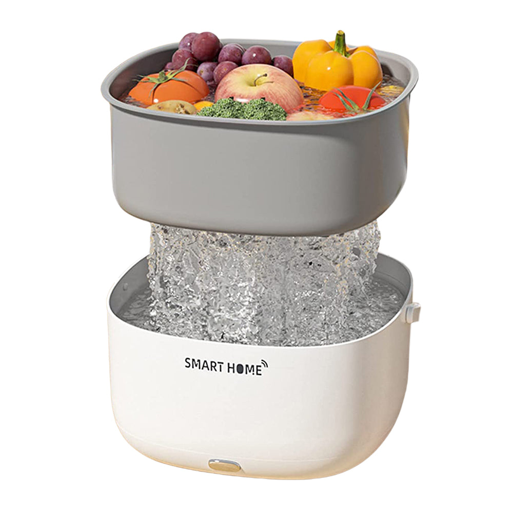 1X Ultrasonic Fruit Vegetable Cleaning Machine with Drain Basket