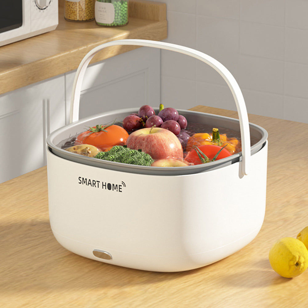 2X Ultrasonic Fruit Vegetable Cleaning Machine with Drain Basket