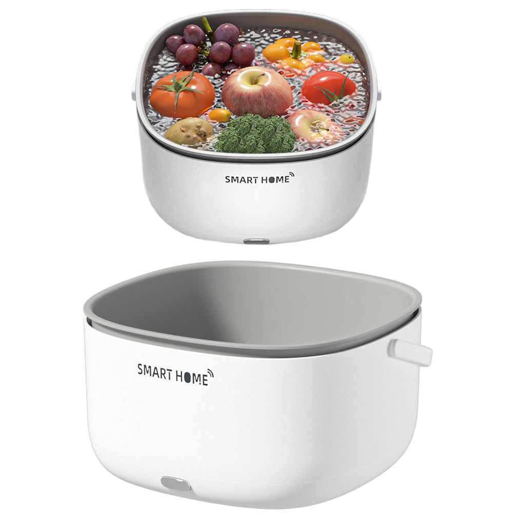 2X Ultrasonic Fruit Vegetable Cleaning Machine with Drain Basket