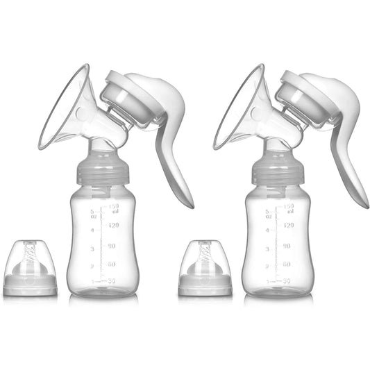 2 Sets of Portable Manual Breast Pump Baby Feeding Pumps