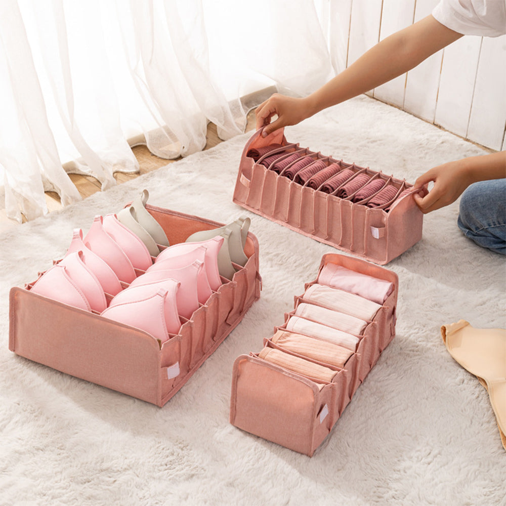 Set of 3Pcs Foldable Wardrobe Storage Box Pink