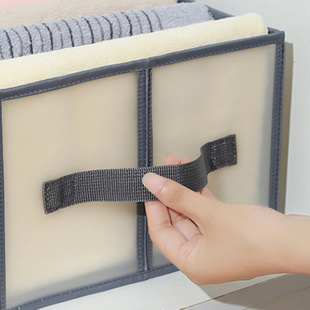 2Pcs 9 Grids Wardrobe Jeans Storage Divider Pink Grey