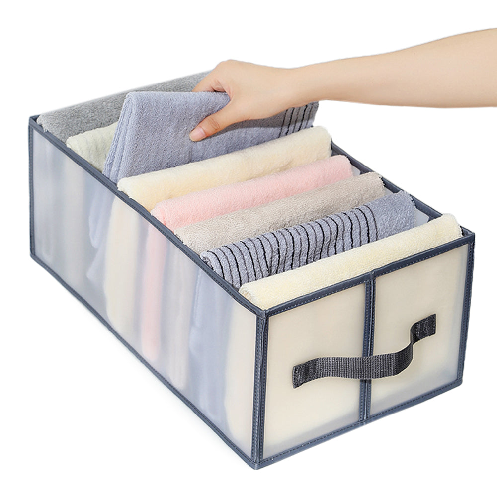 2Pcs 9 Grids Wardrobe Jeans Storage Divider Purple Grey