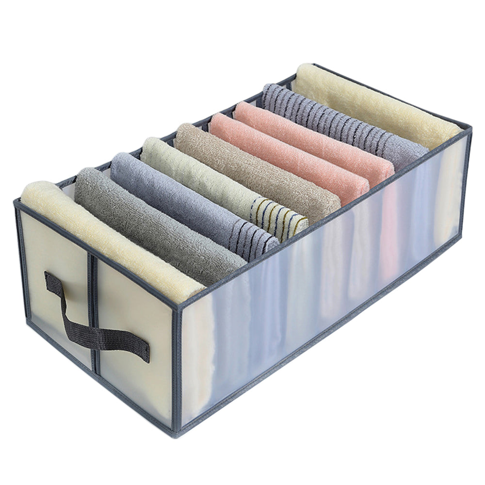 2Pcs 9 Grids Wardrobe Jeans Storage Divider Purple Grey