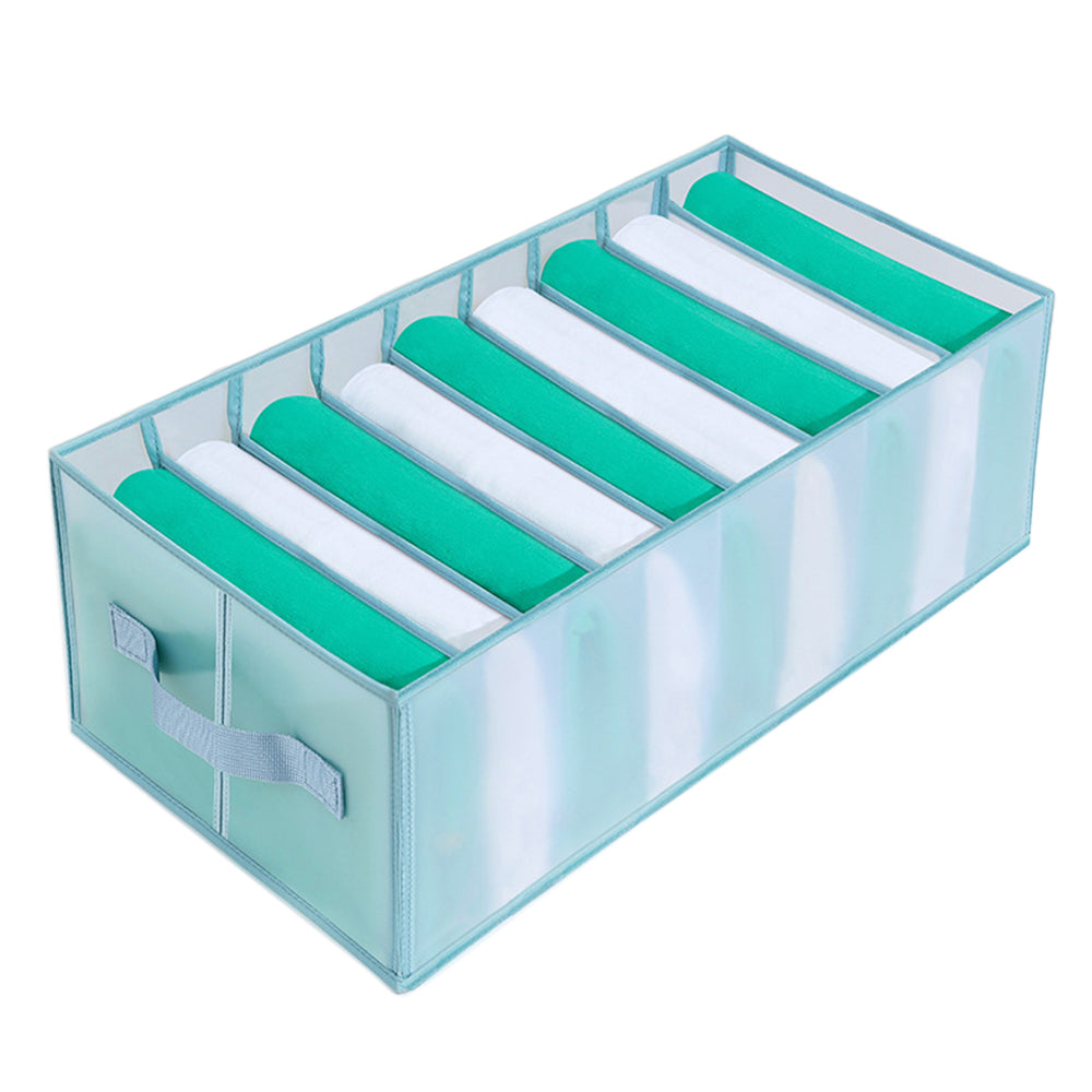 2Pcs 9 Grids Wardrobe Jeans Storage Divider Purple Blue