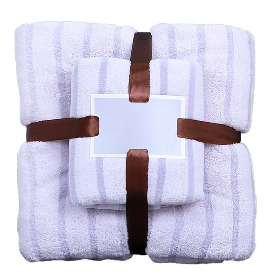 2Pcs Bath Towel and Towel Set Purple
