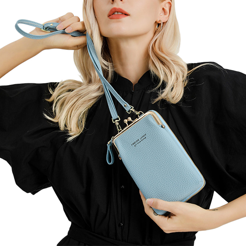 2 X Womens Crossbody Mobile Phone Bag Blue Green