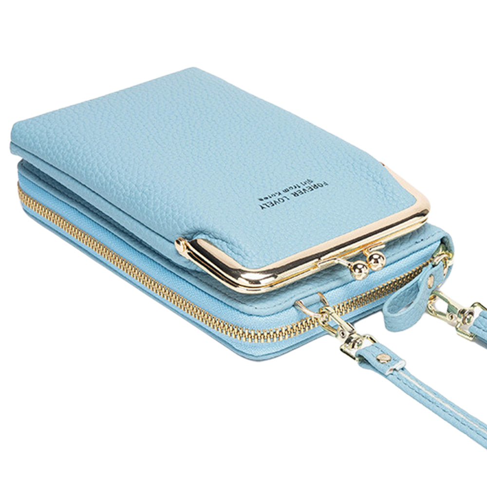 2 X Womens Crossbody Mobile Phone Bag Blue Pink