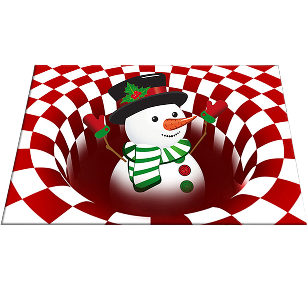 50x80cm 3D Vortex Illusion Christmas Floor Mat Xmas Doormat