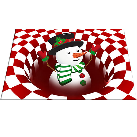 50x80cm 3D Vortex Illusion Christmas Floor Mat Xmas Doormat