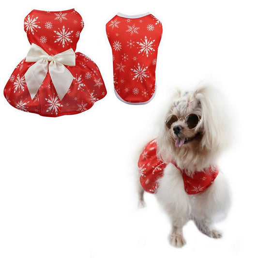 Christmas Theme Pet Vest and Dress Set Style 2 Medium Size