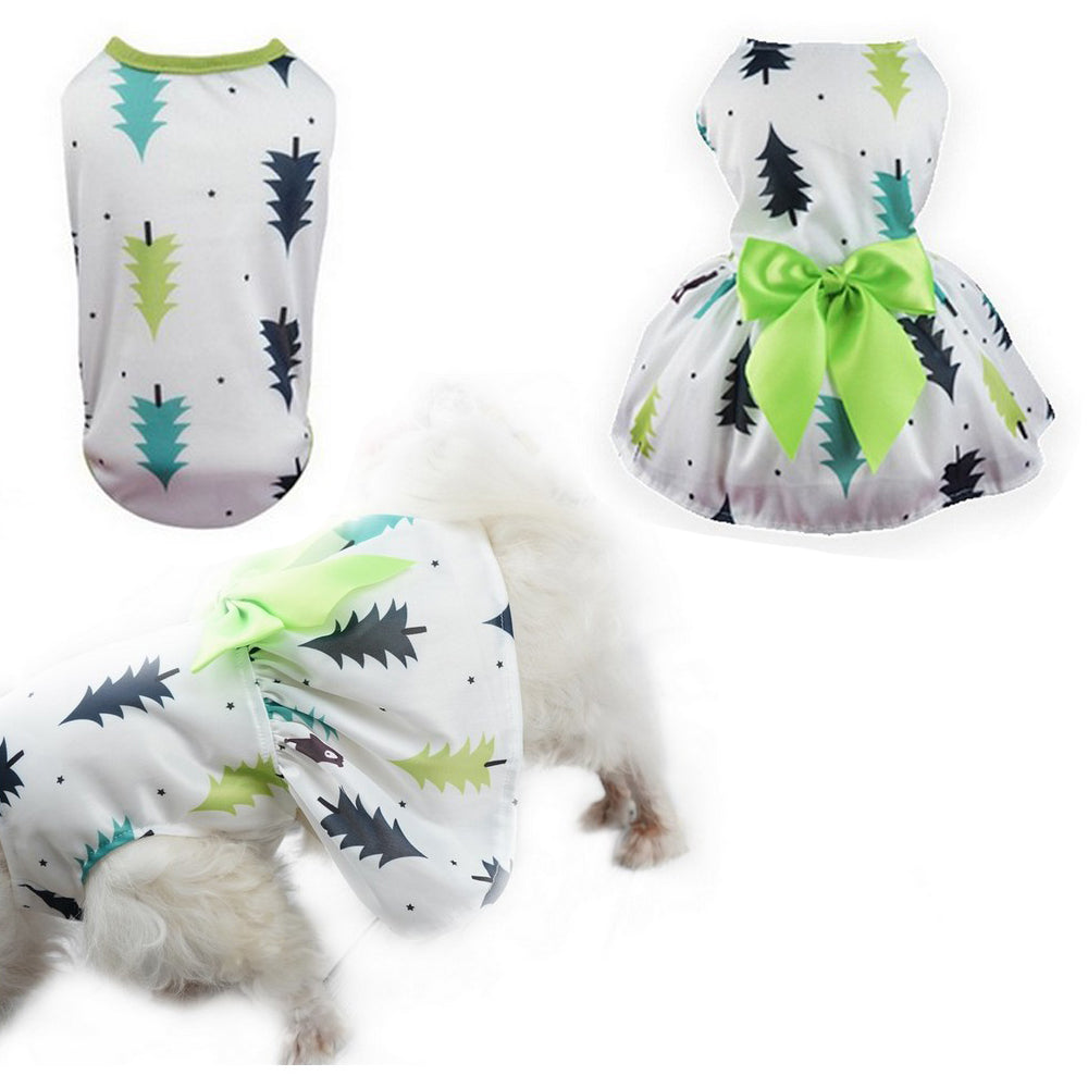 Christmas Theme Pet Vest and Dress Set Style 4 Medium Size