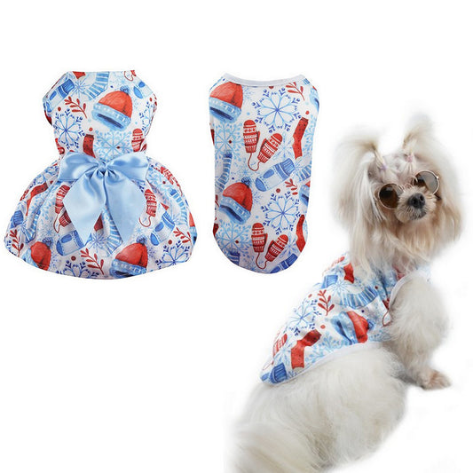 Christmas Theme Pet Vest and Dress Set Style 5 Large Size