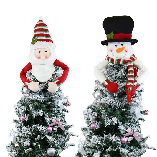 2X Santa Claus Snowman Christmas Tree Topper Decor