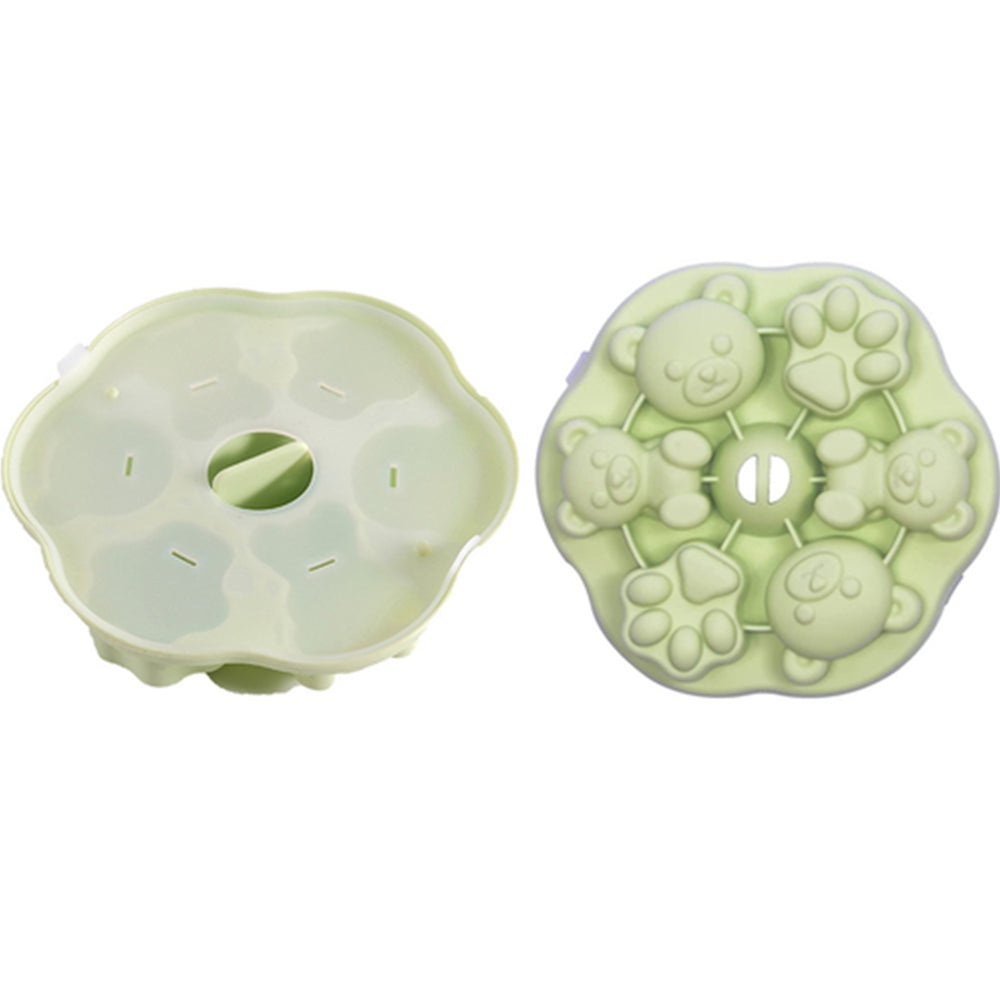 2X Silicone Ice Cube Tray Pudding Mould with Lid Pink and Green