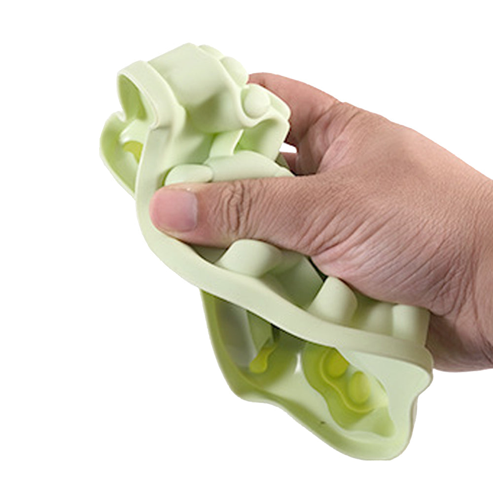 2X Silicone Ice Cube Tray Pudding Mould with Lid Blue and Green