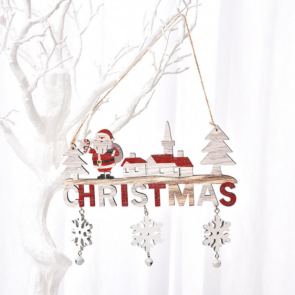 2X Santa Claus Elk Christmas Wall Hanging Sign Xmas Decor