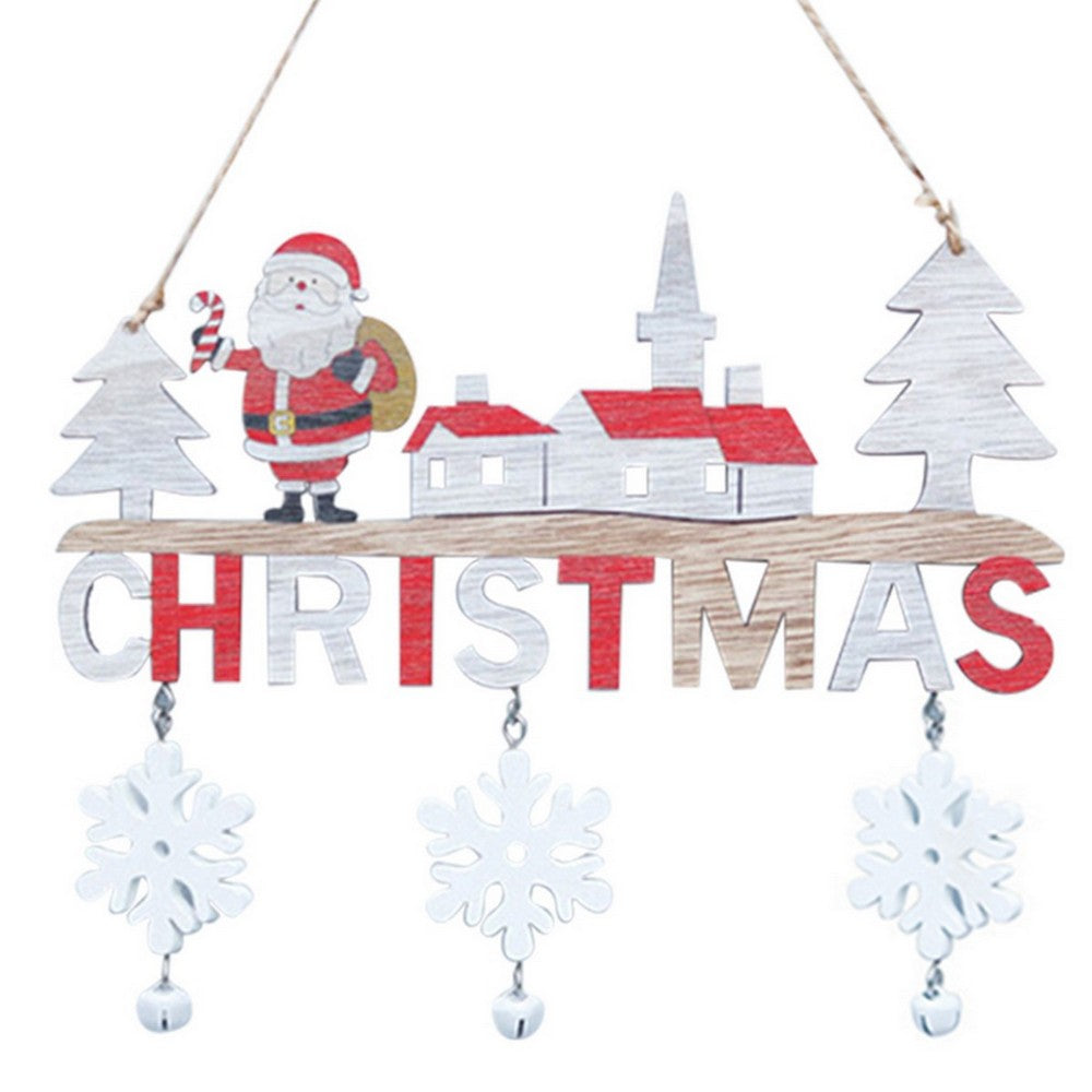 2X Santa Claus Elk Christmas Wall Hanging Sign Xmas Decor