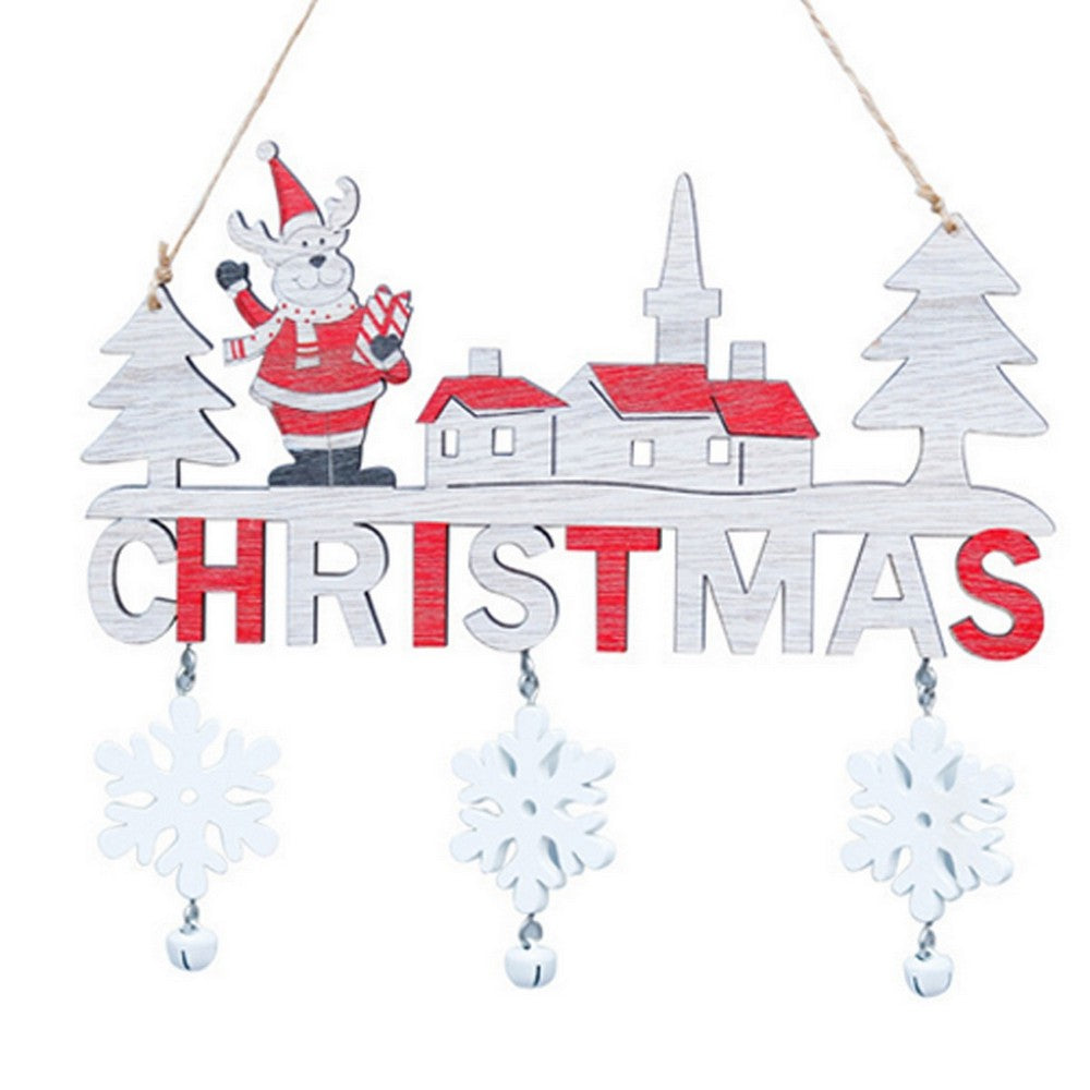 2X Santa Claus Elk Christmas Wall Hanging Sign Xmas Decor