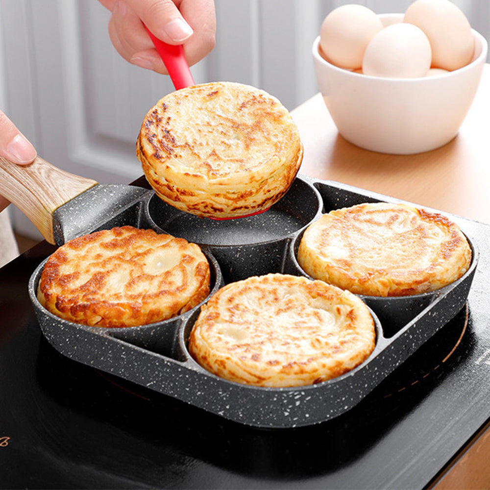 2Pcs 4 Hole Nonstick Egg Frying Pan Omelets Pan