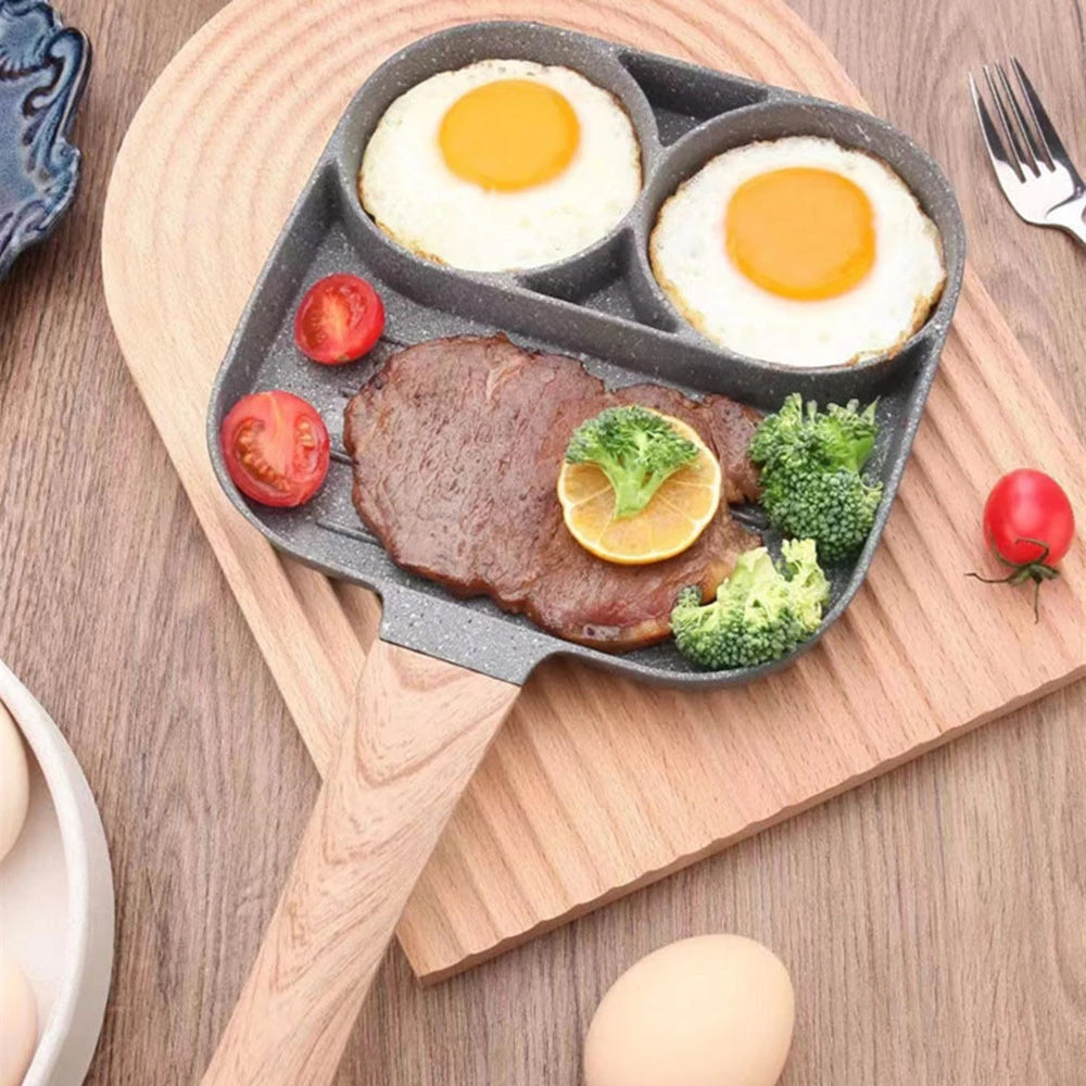 1Pc 2 Hole Nonstick Egg Frying Pan Steak Frying Pot Omelets Pan